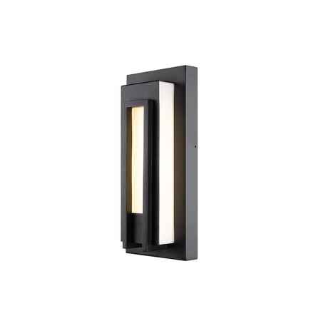 Z-Lite Keaton Outdoor Wall, 1-Light, 5.5 In.W x 3 In.L x 12.5 In.H, Black/White 520S-BK-LED